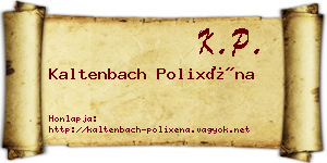 Kaltenbach Polixéna névjegykártya